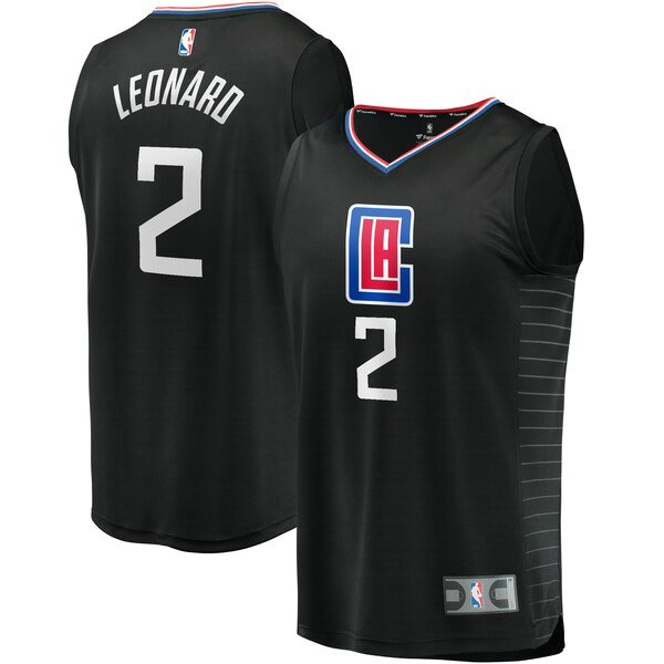 Maillot Los Angeles Clippers Homme Kawhi Leonard 2 Statement Edition Noir